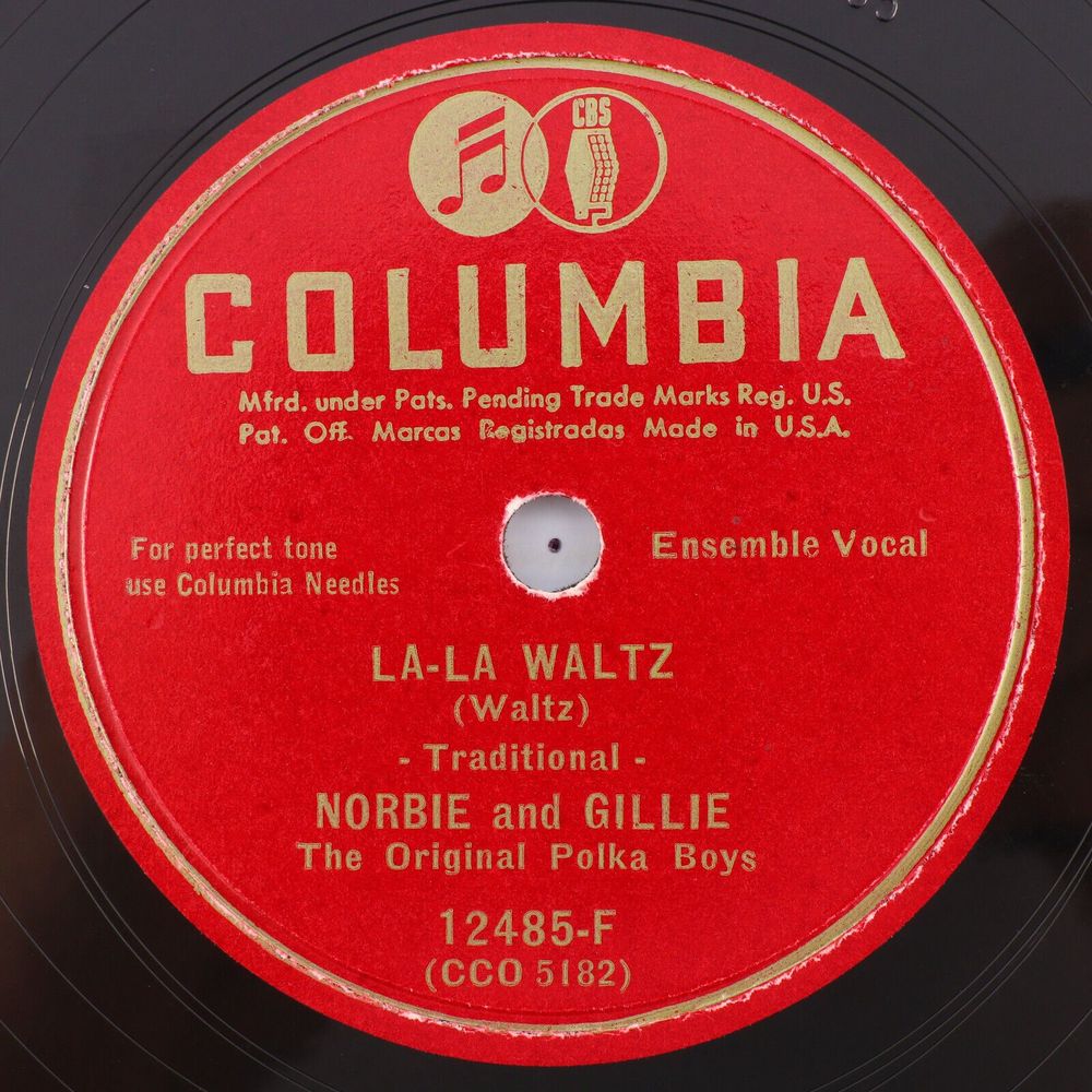 Norbie And Gillie - La-La Waltz / Tinker Polka - 1950 10" 78 rpm Record 12485-F